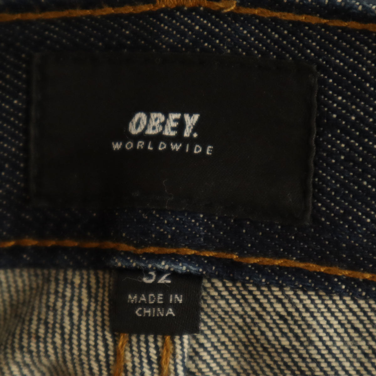 OBEY オベイ ストレートデニムパンツ w32 ネイビー ジーンズ メンズ