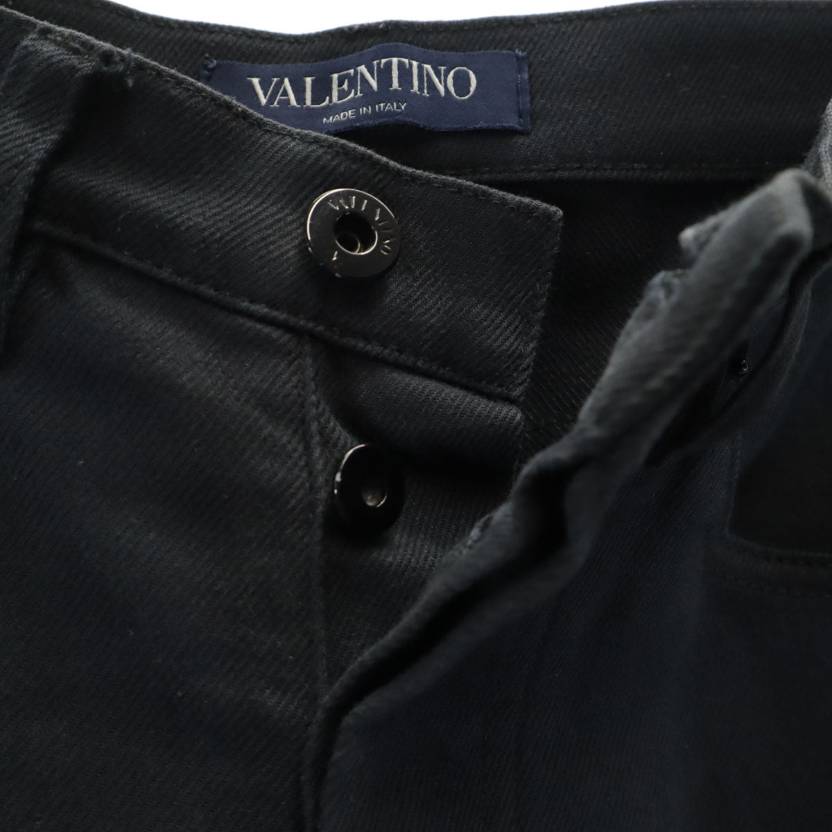 VALENTINO ヴァレンティノ イタリア製 裾切りっぱなし スキニーパンツ w27 ブラック ボタンフライ メンズ
