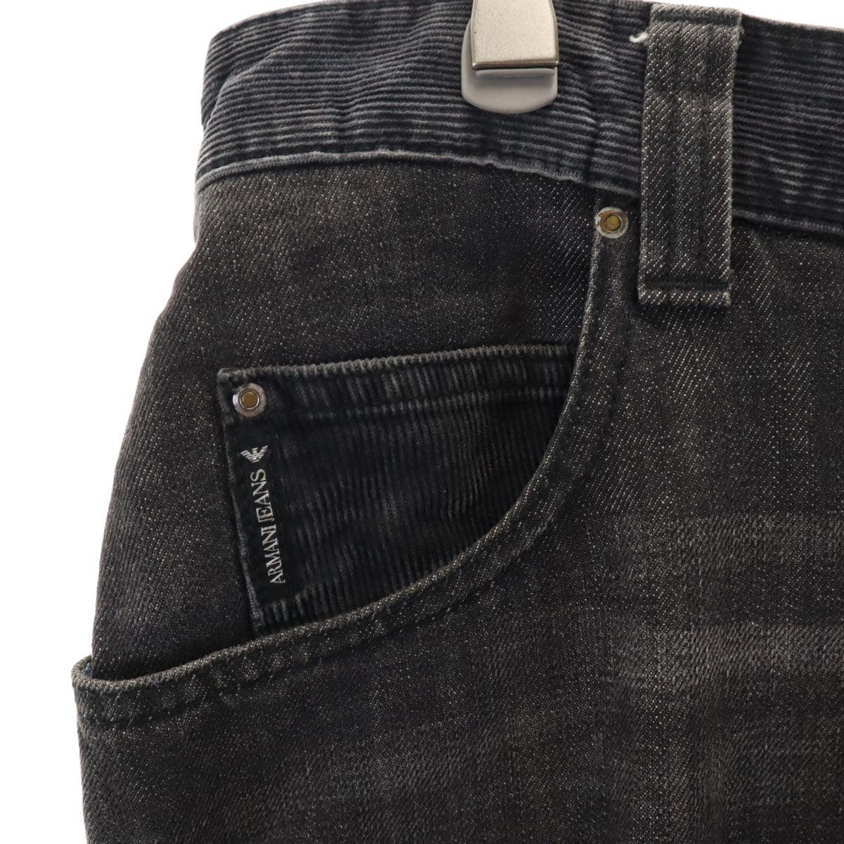 ARMANI JEANS アルマーニジーンズ チュニジア製 ボタンフライ デニムパンツ w34 グレー メンズ