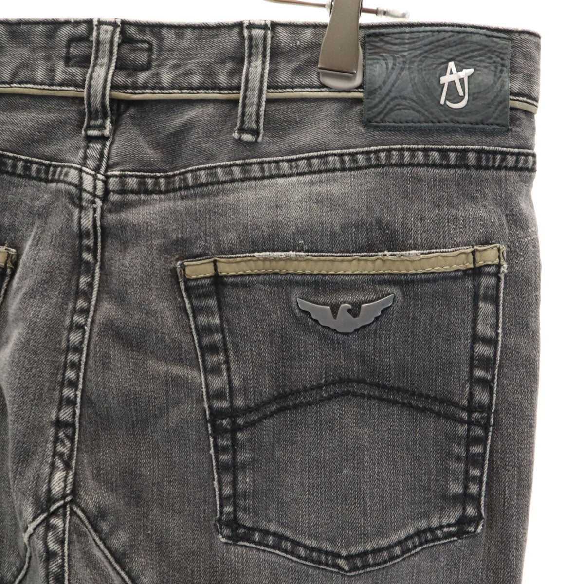 ARMANI JEANS アルマーニジーンズ チュニジア製 ボタンフライ スキニーパンツ w31 グレー メンズ