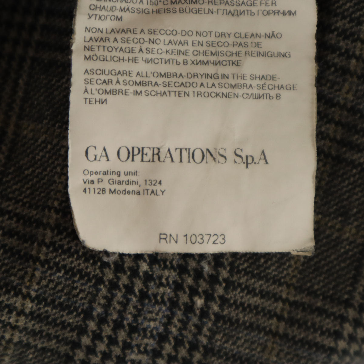 ARMANI JEANS アルマーニジーンズ チュニジア製 チェック柄 ボタンフライ ロングパンツ w34 グレー メンズ