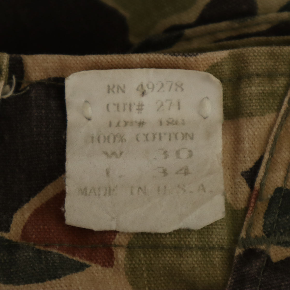 Nepco ネプコ 80s USA製 ヴィンテージ カモフラ柄 ベイカー パンツ w30 ベージュ 迷彩 メンズ