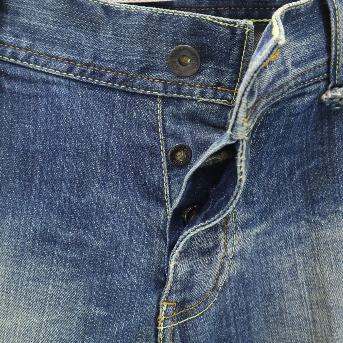 キジ 日本製 ハイライズ ワイドデニムパンツ 1 ブルー ジーンズ シンチバック レディース