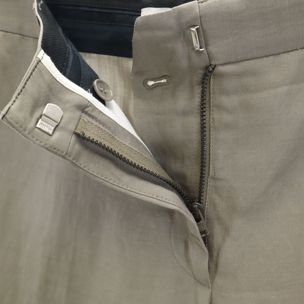 GIVENCHY ジバンシィ イタリア製 リネンブレンド スラックスパンツ 36 グレーブラウン系 レディース