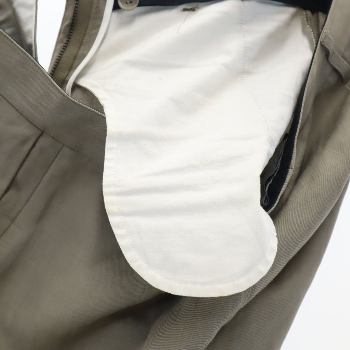 GIVENCHY ジバンシィ イタリア製 リネンブレンド スラックスパンツ 36 グレーブラウン系 レディース