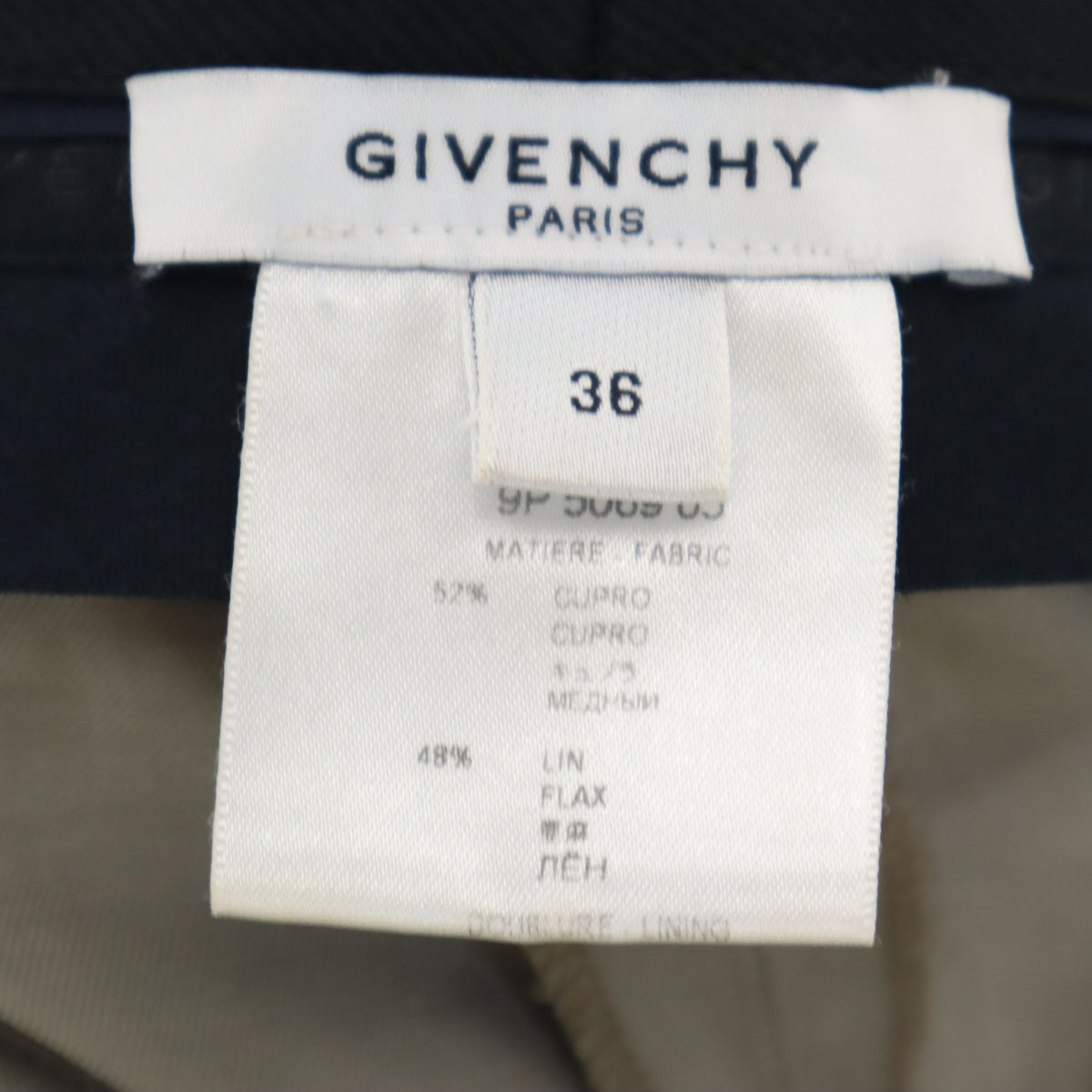 GIVENCHY ジバンシィ イタリア製 リネンブレンド スラックスパンツ 36 グレーブラウン系 レディース