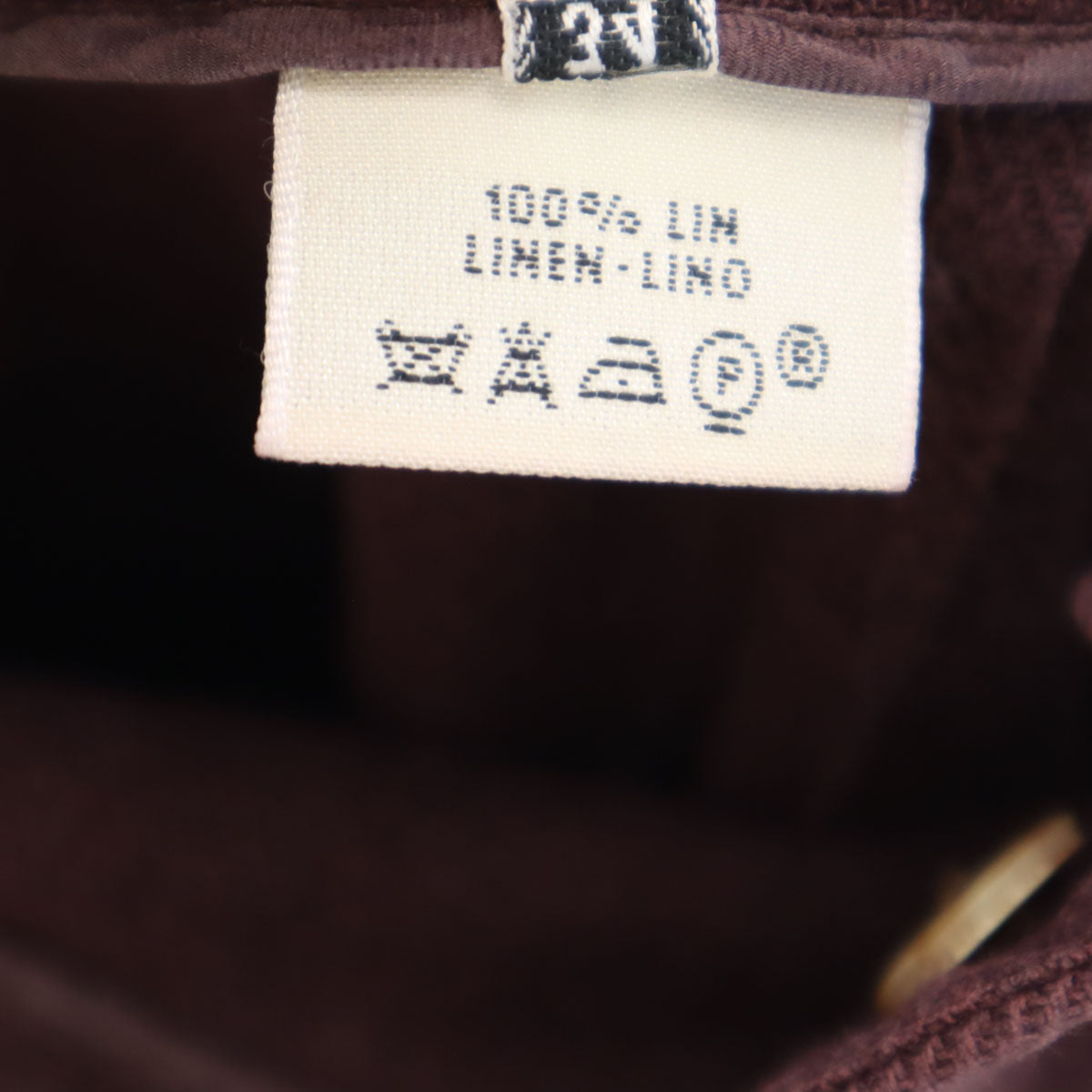 HERMES エルメス イタリア製 リネン ワイドパンツ 34 ボルドー レディース