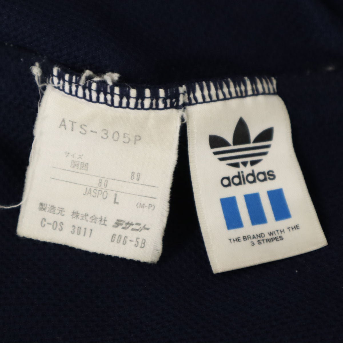 adidas アディダス 80s 日本製 デサント製 ヴィンテージ トラックパンツ L ネイビー デサント ジャージ メンズ