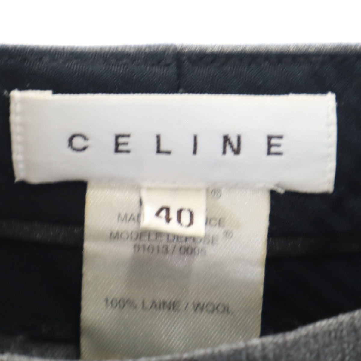 CELINE セリーヌ フランス製 スラックスパンツ 40 グレー レディース