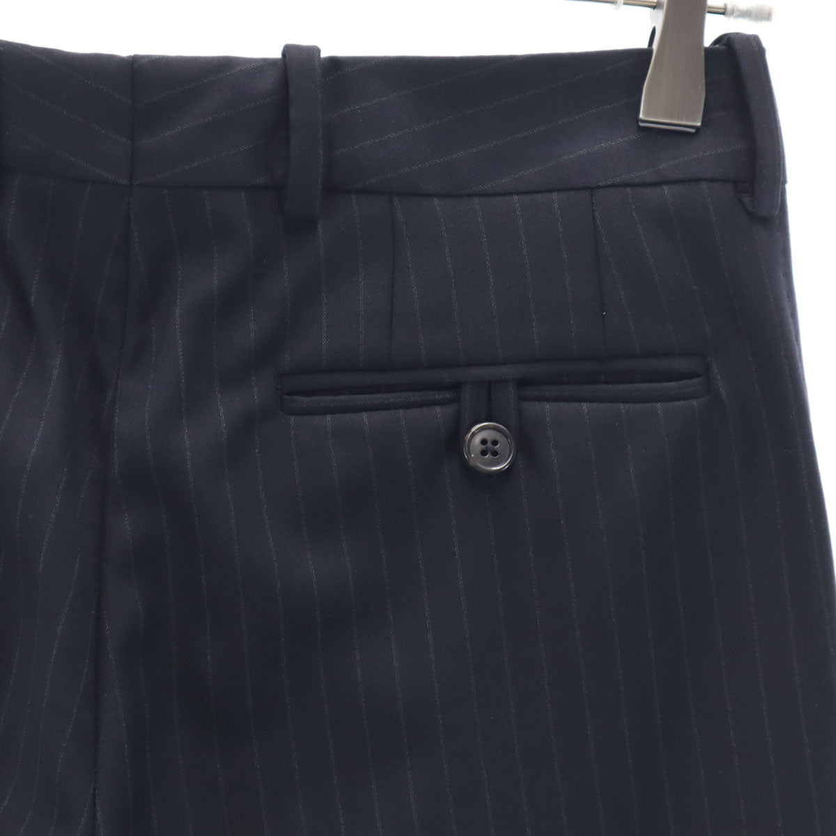 ARMANI JEANS アルマーニジーンズ ストライプ柄 コンフォートフィット ロングパンツ W32 ブラック モールスキン メンズ