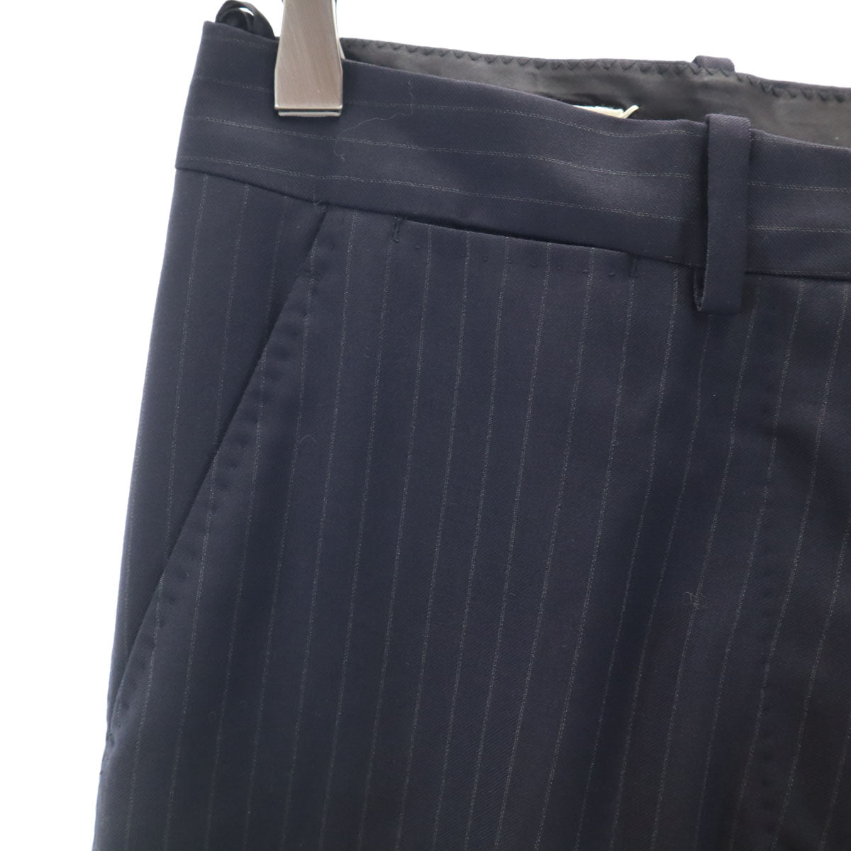 ARMANI JEANS アルマーニジーンズ ストライプ柄 コンフォートフィット ロングパンツ W32 ブラック モールスキン メンズ