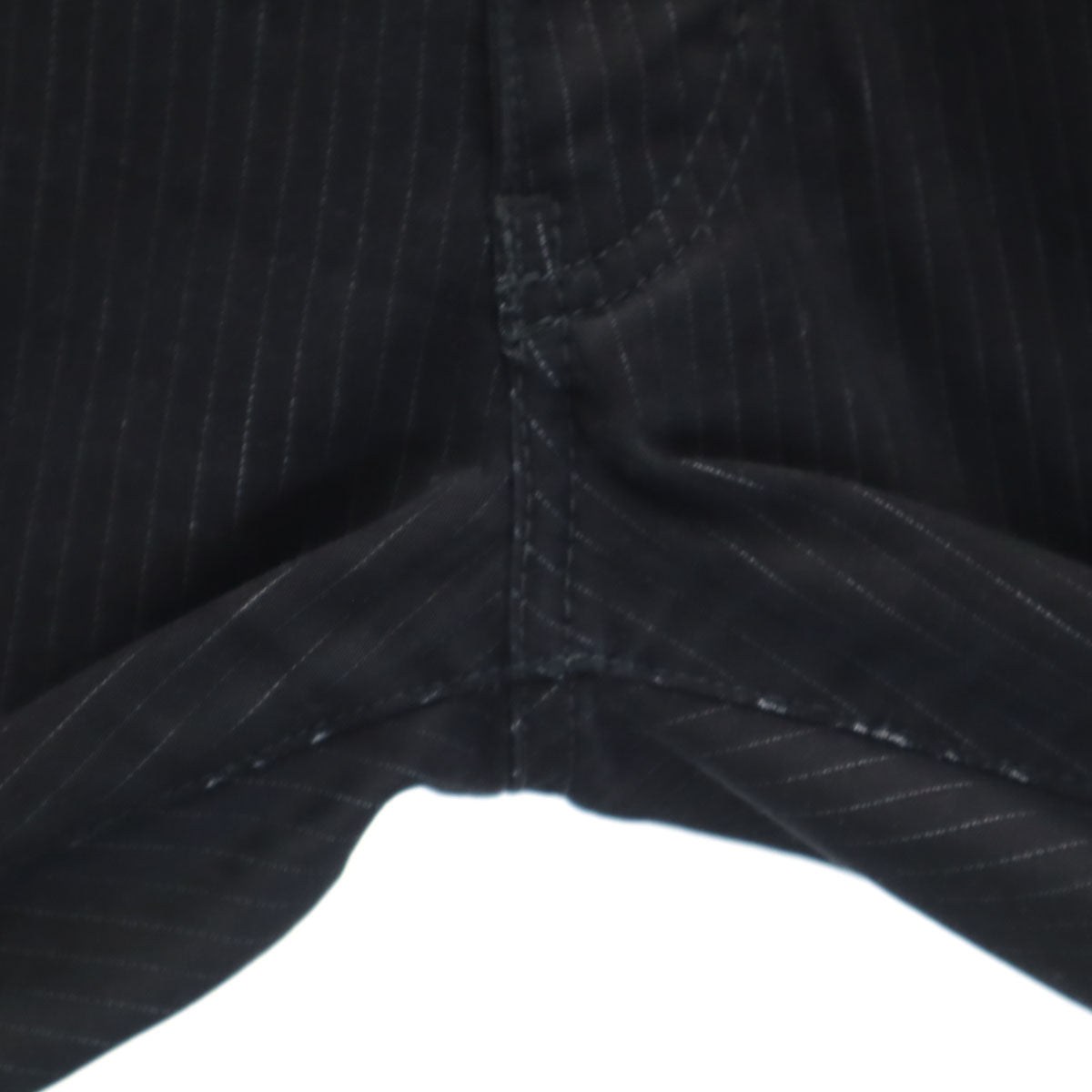 ARMANI JEANS アルマーニジーンズ ストライプ柄 コンフォートフィット ロングパンツ W32 ブラック モールスキン メンズ