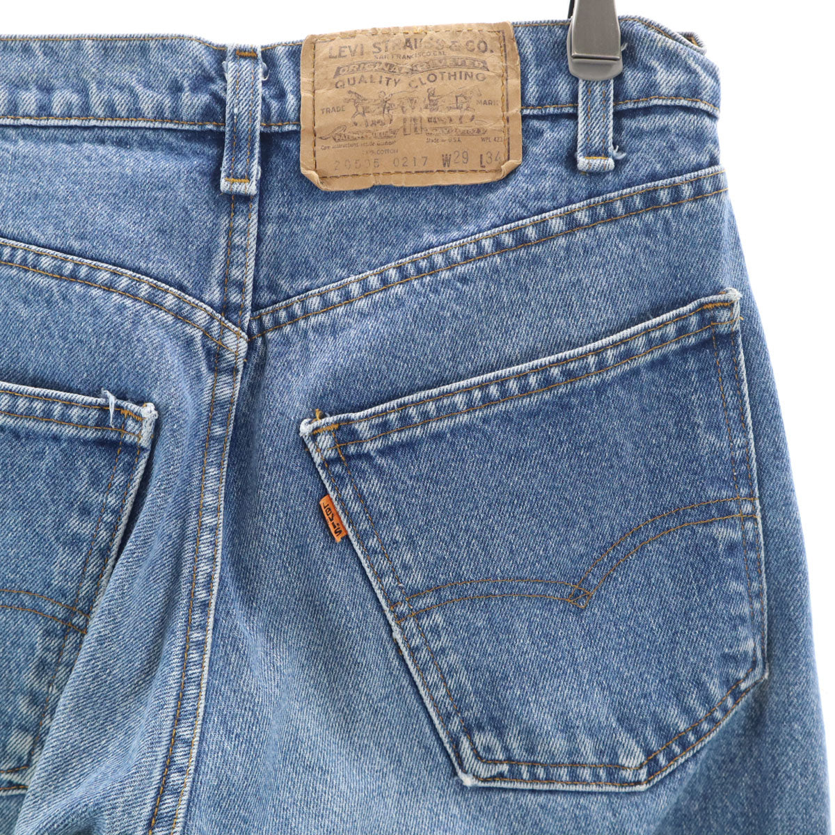 Levi's リーバイス 80s 20505-0217 ヴィンテージ USA製 オレンジタブ ボタン裏575 カットオフ デニムパンツ w29 ブルー メンズ