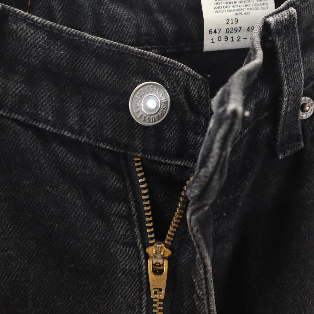 Levi's リーバイス 90s 10912 オールド オレンジタブ ボタン裏219 後染め デニムパンツ M グレー メンズ