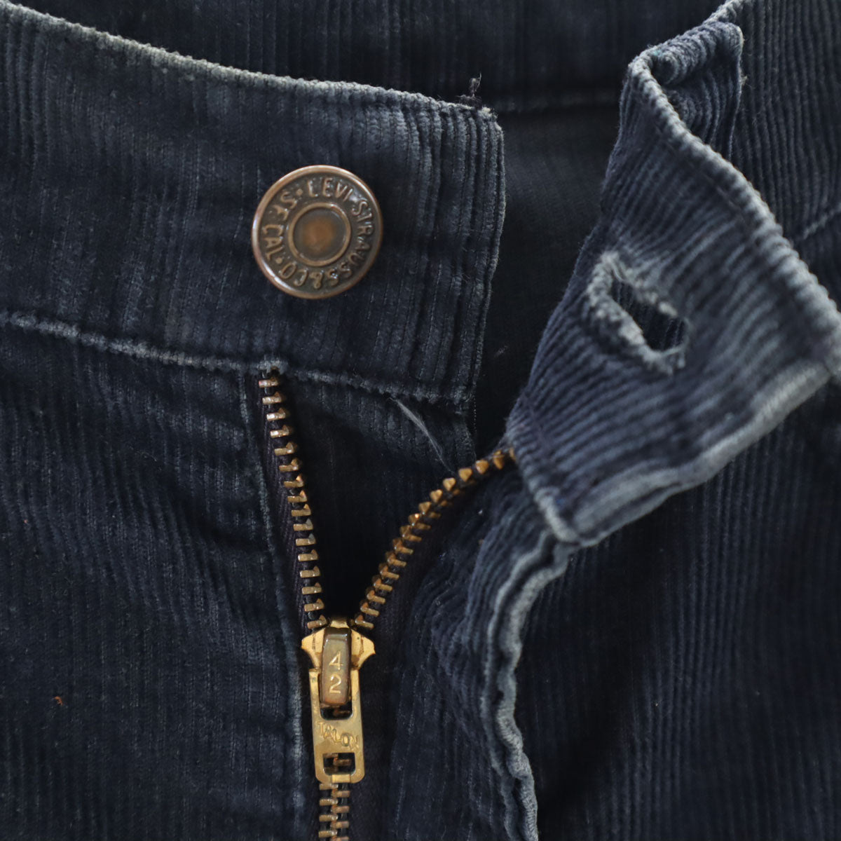 Levi's リーバイス 70s 646 ヴィンテージ 白タブ ボタン裏3 42タロン コーデュロイ フレアパンツ w27 ネイビー ブーツカット メンズ