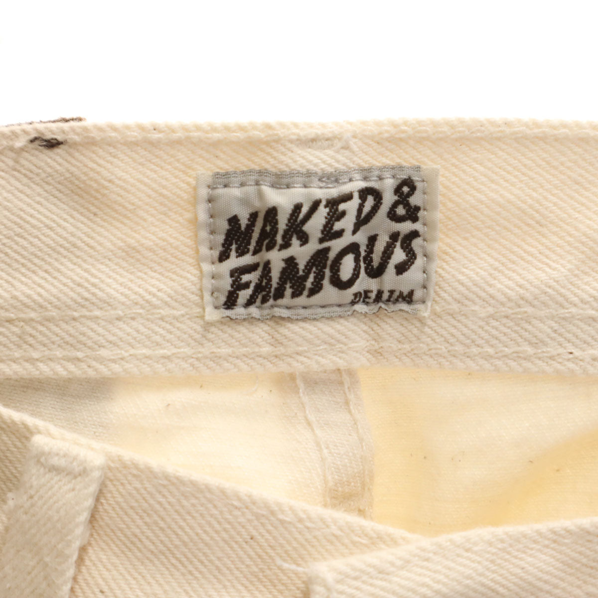 Naked & Famous ネイキッドアンドフェイマス スキニーデニムパンツ w29 ホワイト ボタンフライ メンズ