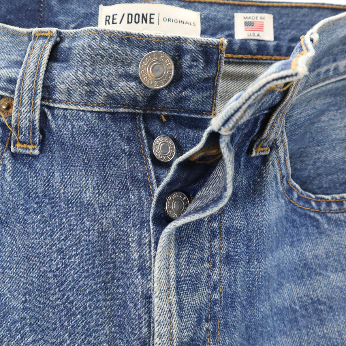 RE/DONE リダン USA製 カットオフ加工 デニムパンツ W25 ウォッシュブルー ジーンズ レディース