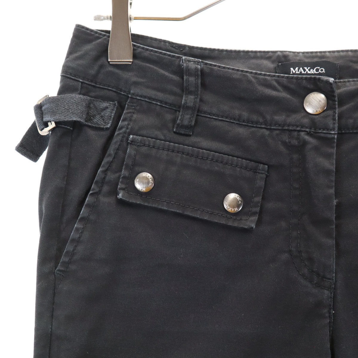 MAX&CO マックスアンドコー ストレートパンツ 38 黒 ストレッチ レディース