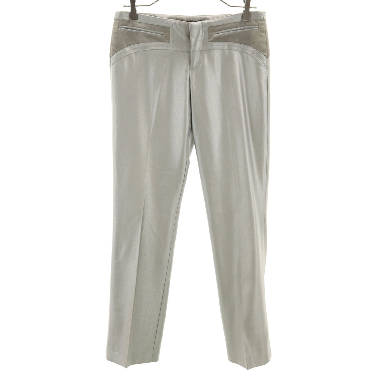 GUCCI グッチ イタリア製 ローライズ ロングパンツ 40 グレー レディース