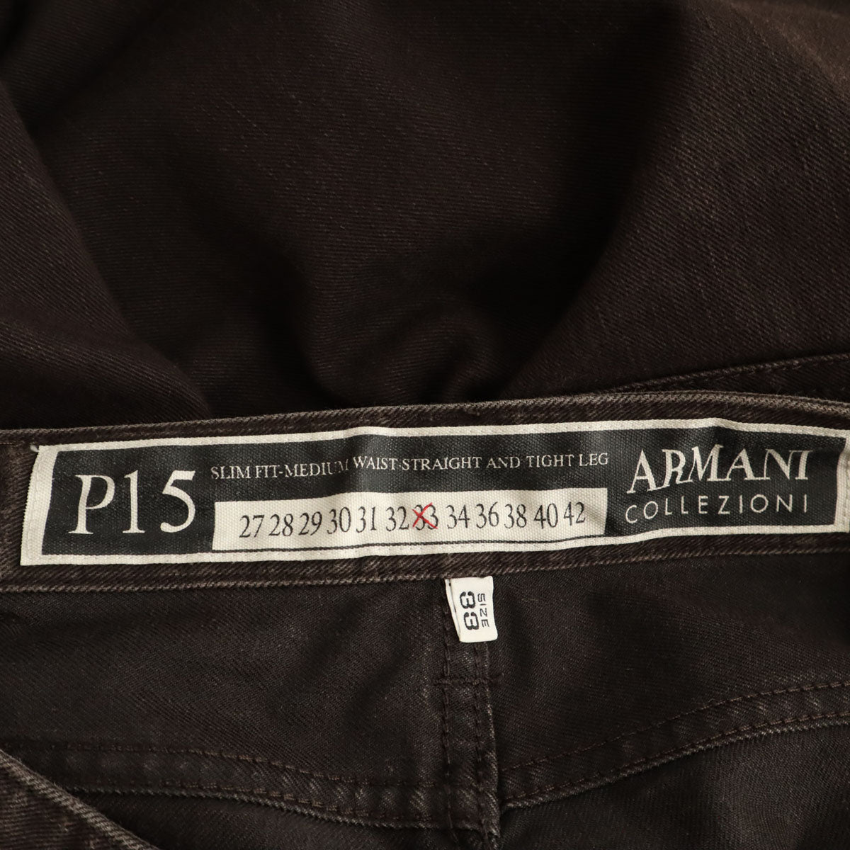 ARMANI COLLEZIONI アルマーニコレッツォーニ P50 ナロー カラー デニムパンツ W31 パープル メンズ