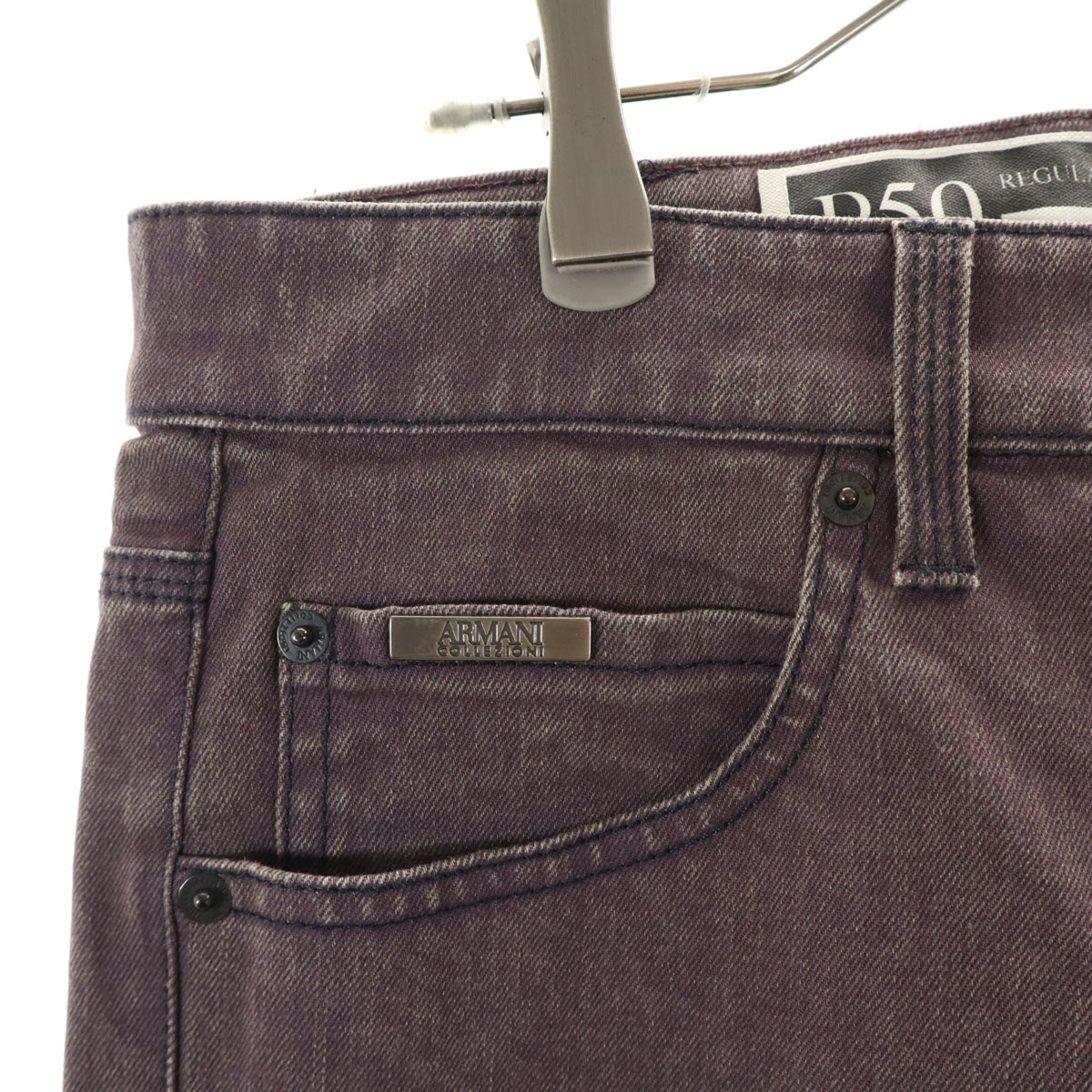 ARMANI COLLEZIONI アルマーニコレッツォーニ P50 ナロー カラー デニムパンツ W31 パープル メンズ