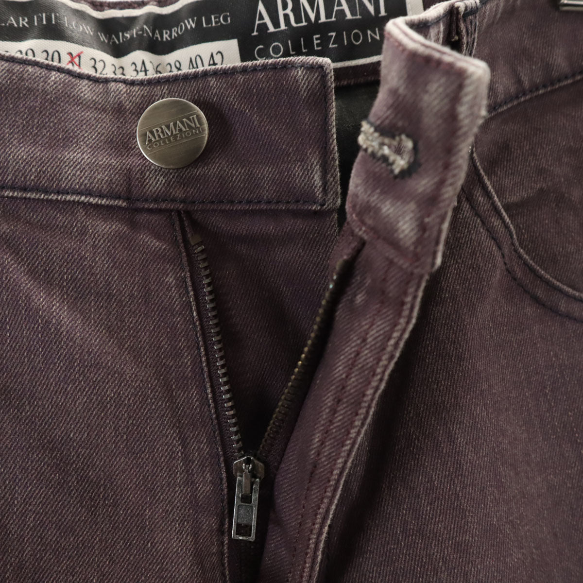 ARMANI COLLEZIONI アルマーニコレッツォーニ P50 ナロー カラー デニムパンツ W31 パープル メンズ
