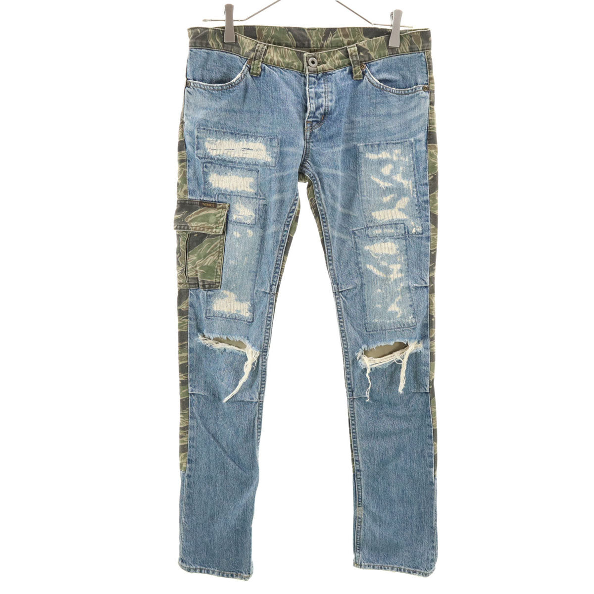 ARMANI EXCHANGE アルマーニエクスチェンジ クラッシュ加工 スーパー スキニーパンツ W25 ホワイト レディース