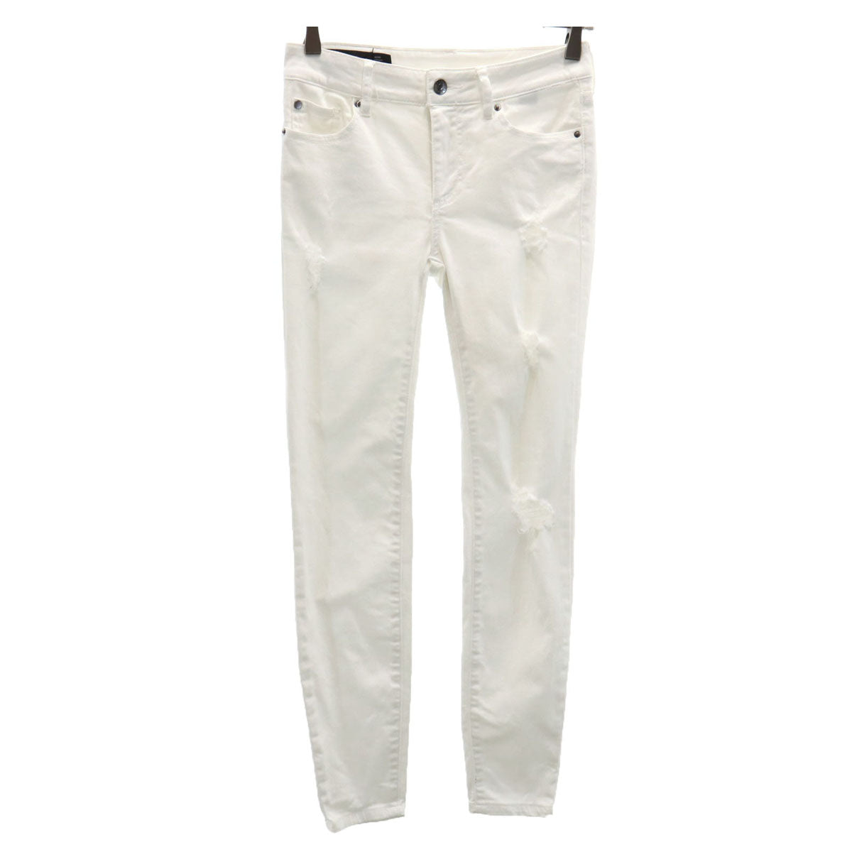 ARMANI EXCHANGE アルマーニエクスチェンジ クラッシュ加工 スーパー スキニーパンツ W25 ホワイト レディース
