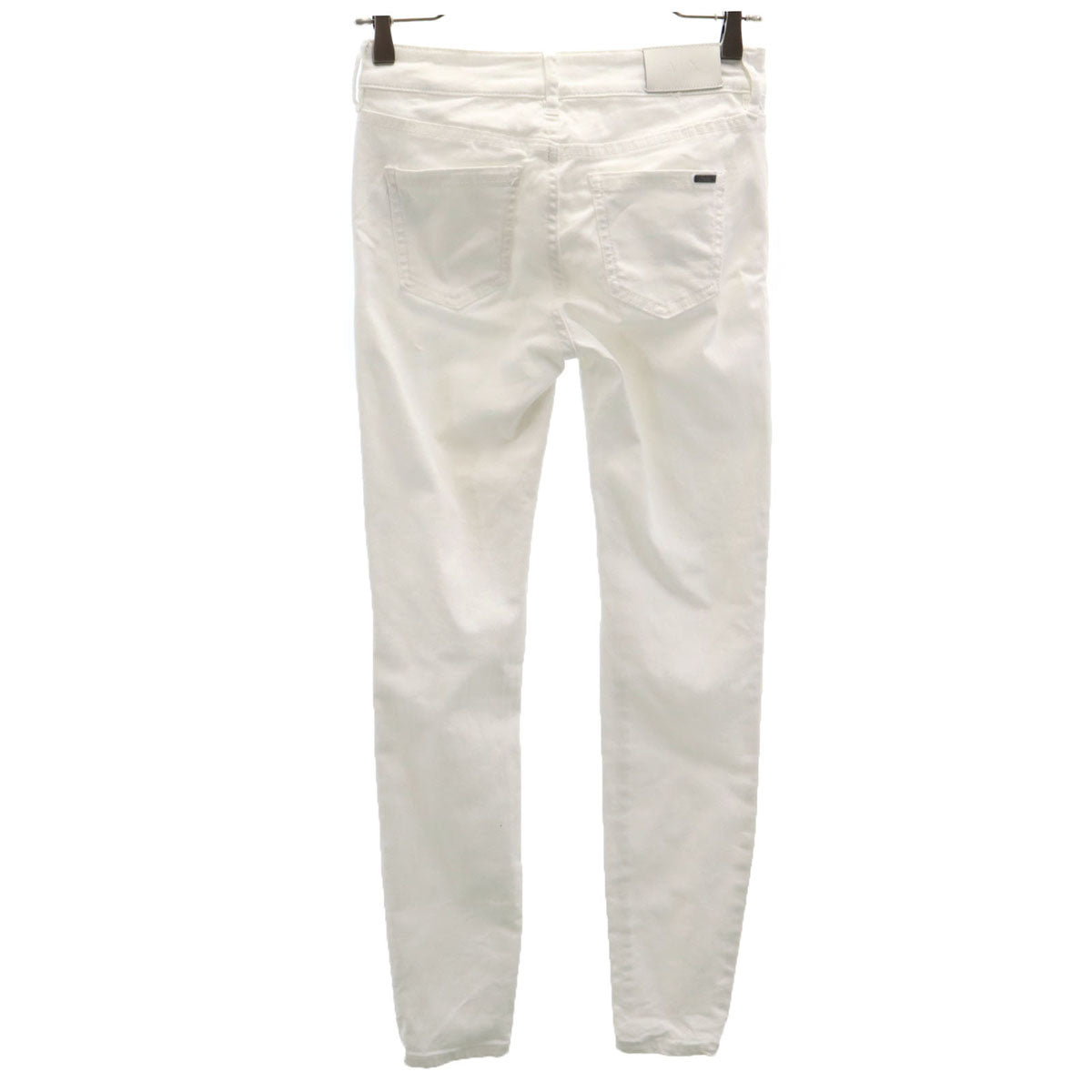 ARMANI EXCHANGE アルマーニエクスチェンジ クラッシュ加工 スーパー スキニーパンツ W25 ホワイト レディース