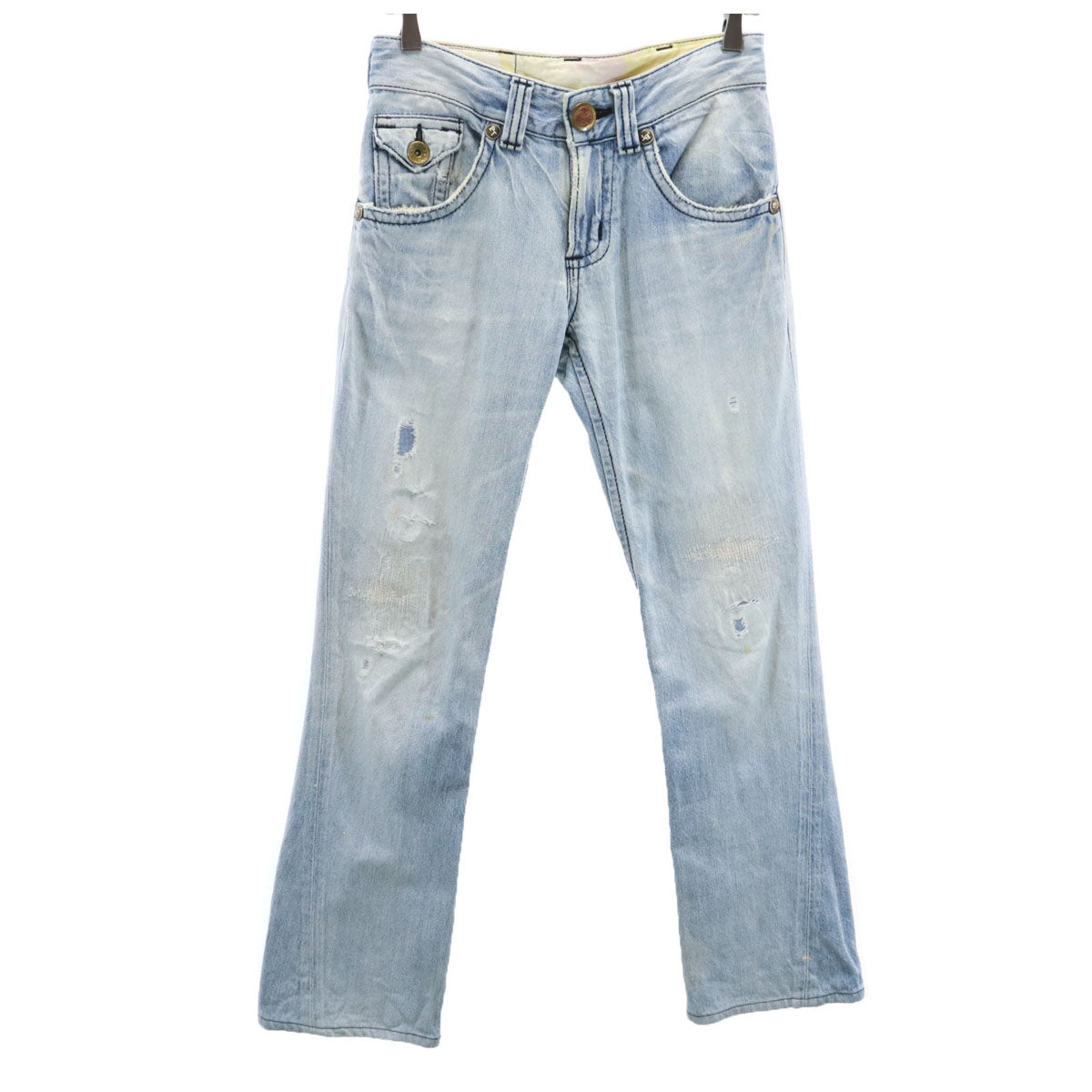 R by 45rpm フォーティファイブアールピーエム 日本製 ストレートデニムパンツ W30 ウォッシュブルー ジーンズ レディース