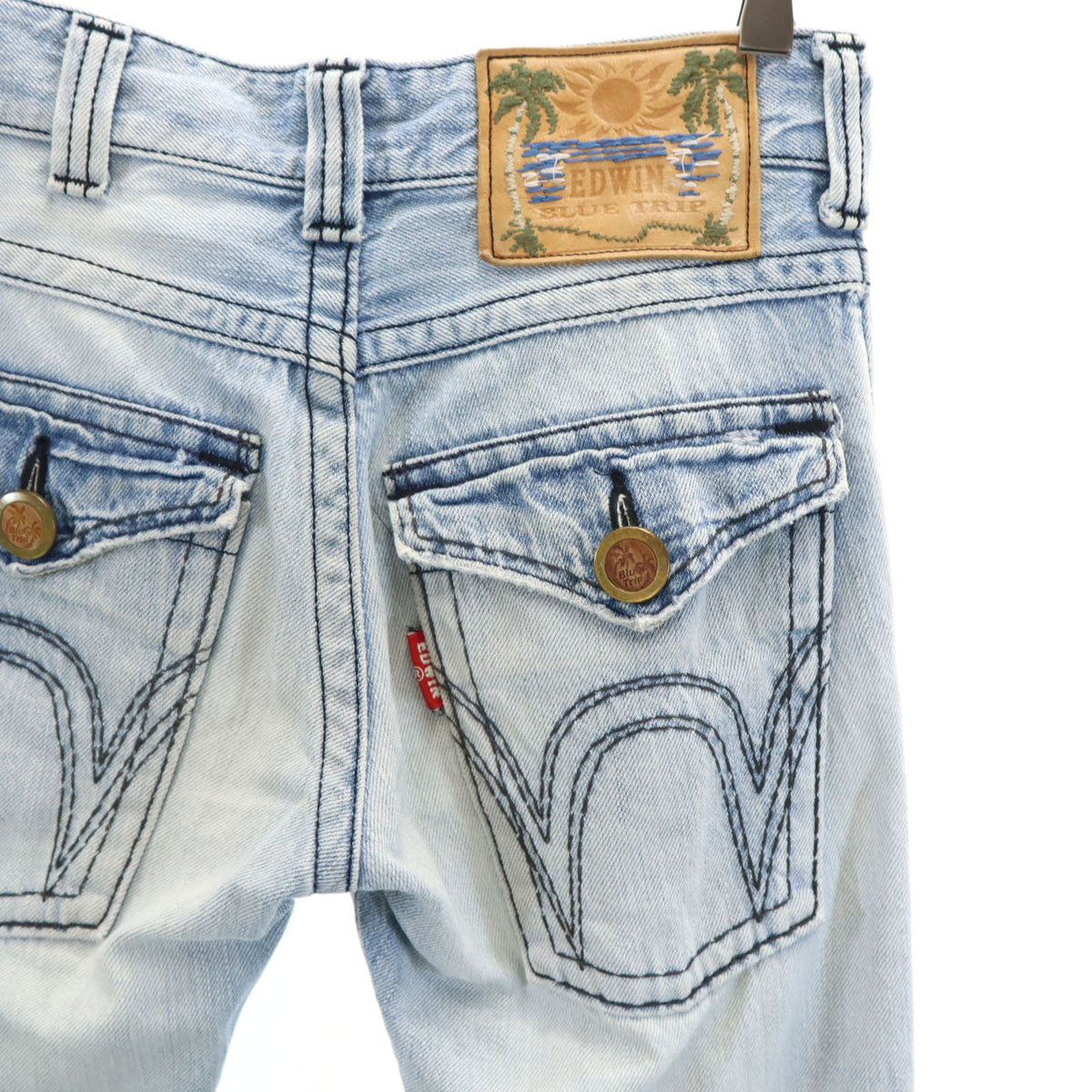 R by 45rpm フォーティファイブアールピーエム 日本製 ストレートデニムパンツ W30 ウォッシュブルー ジーンズ レディース