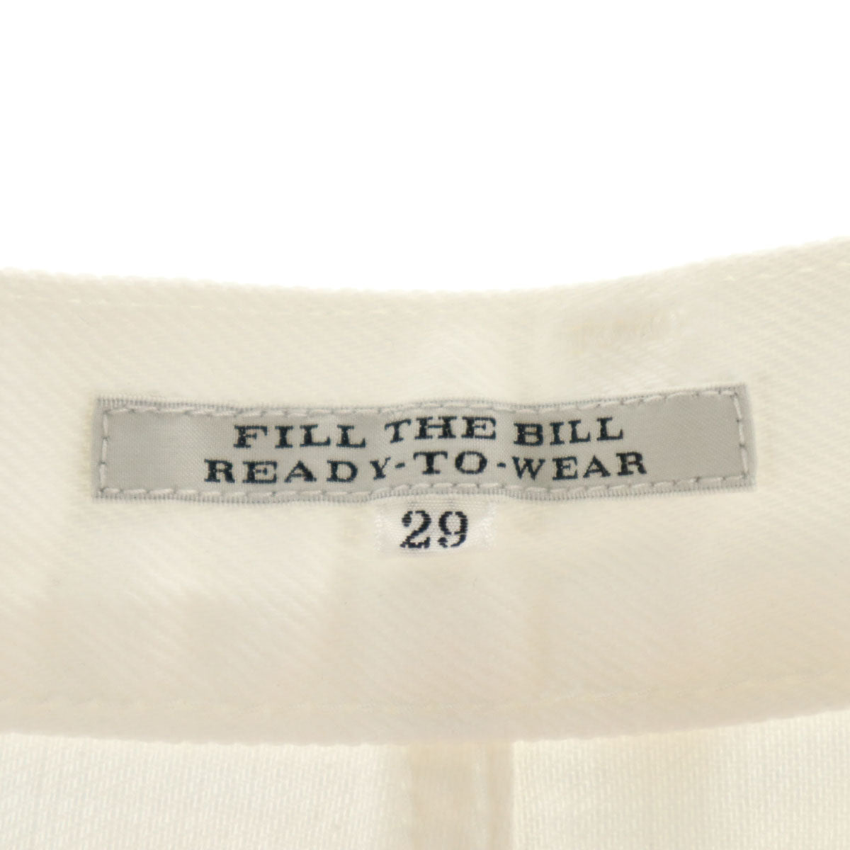 未使用 FILL THE BILL フィルザビル 日本製 ロングパンツ W29 ホワイト レディース