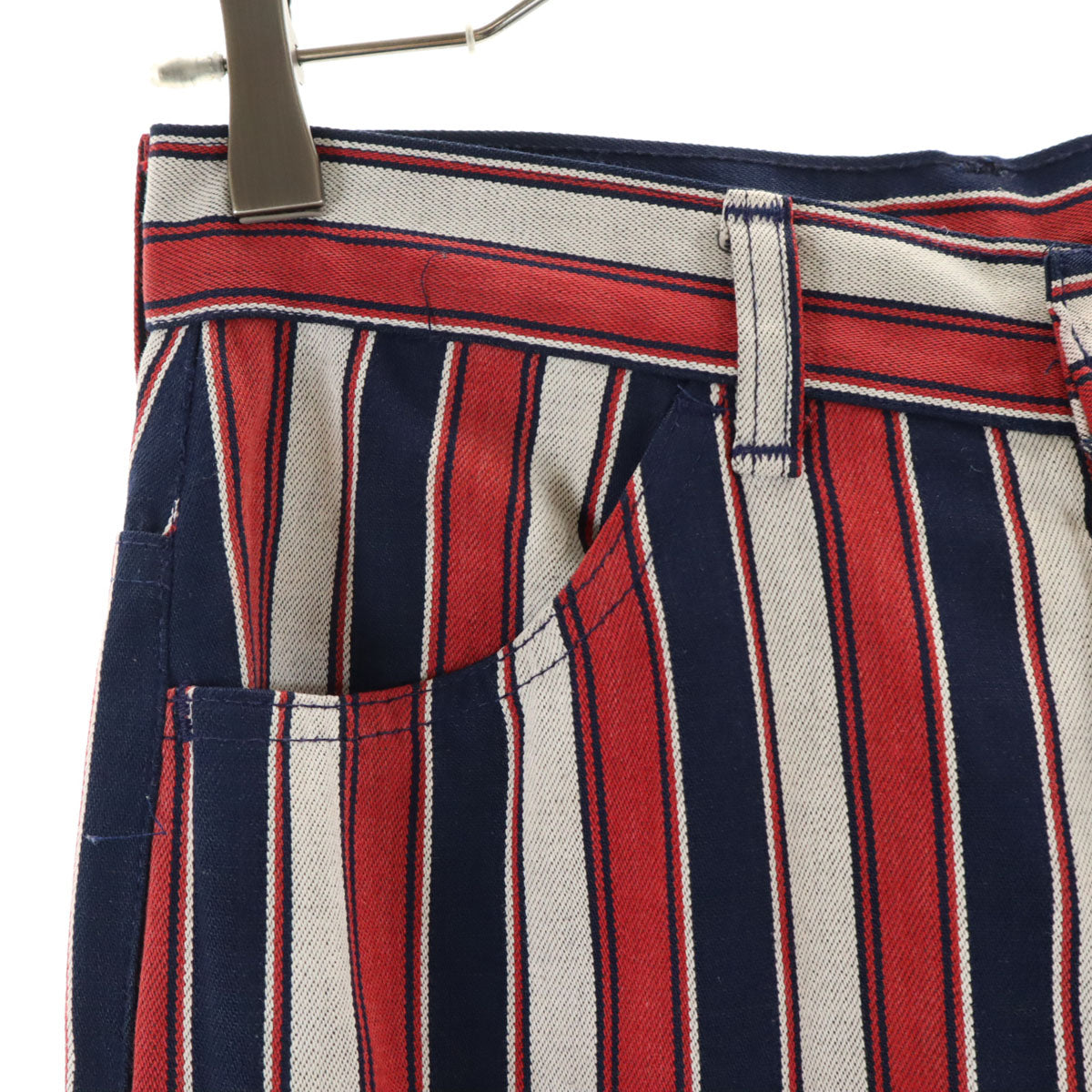 Levi's リーバイス 70s ヴィンテージ 42タロン ビッグE ボタン裏32 ストライプ柄 スタプレ フレアデニムパンツ レディース