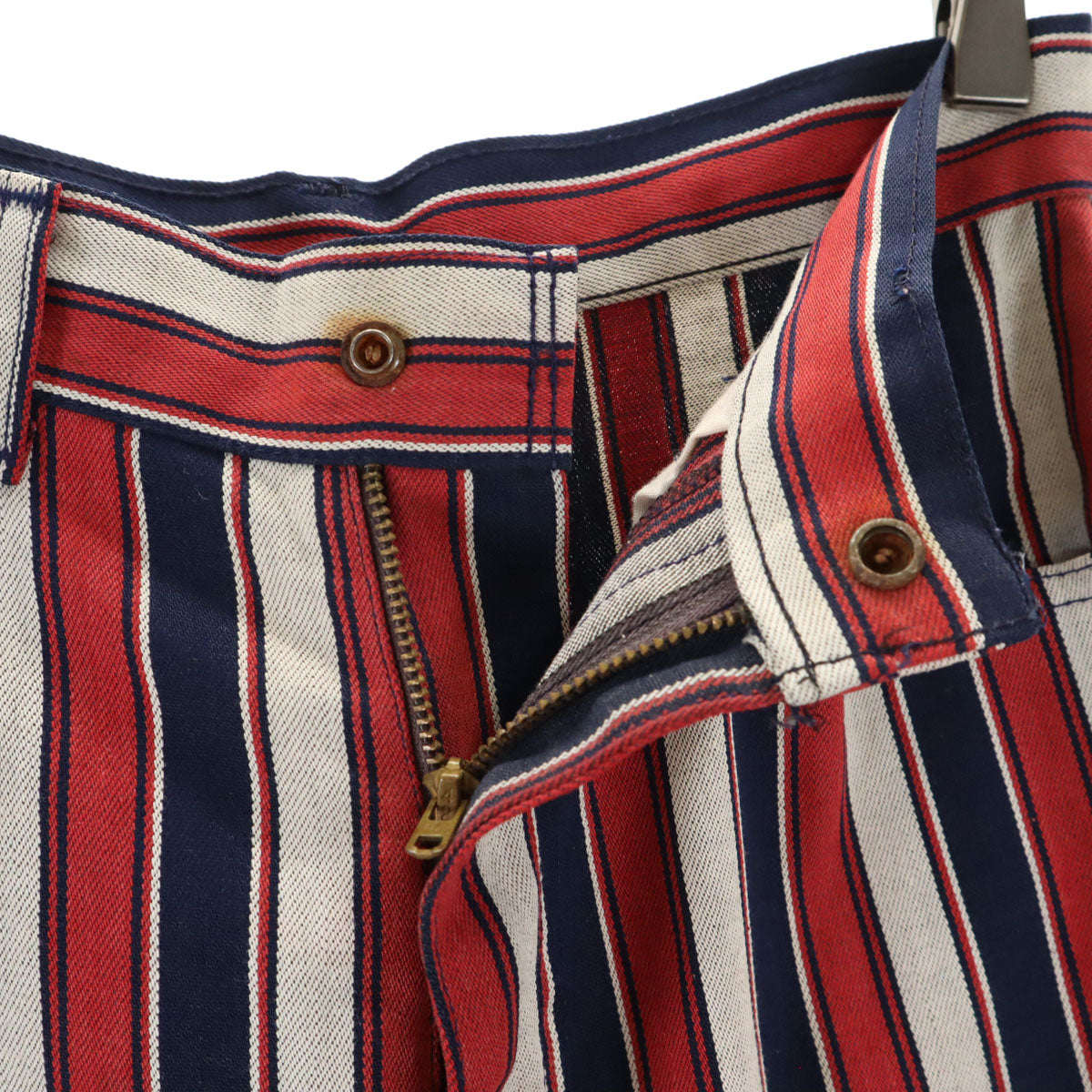 Levi's リーバイス 70s ヴィンテージ 42タロン ビッグE ボタン裏32 ストライプ柄 スタプレ フレアデニムパンツ レディース