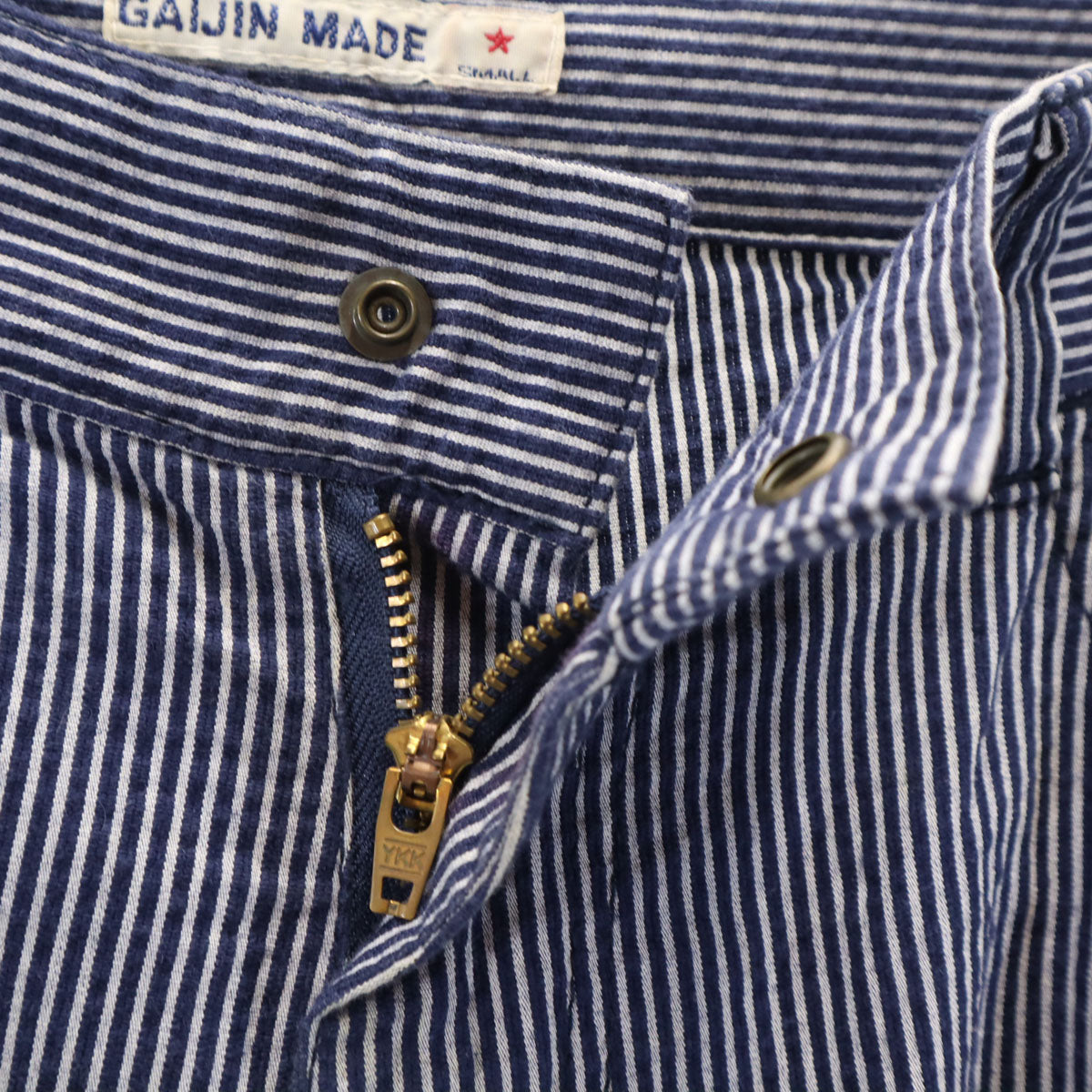 GAIJIN MADE ガイジンメイド 日本製 ストライプ柄 パンツ S ネイビー系 メンズ