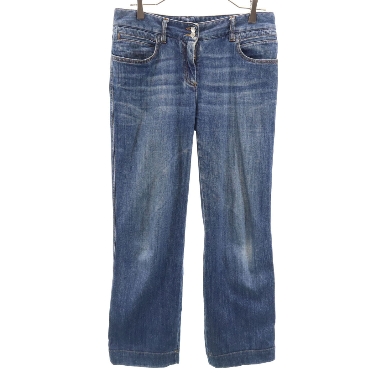 エムエムシックス メゾンマルジェラ カットオフ スリムデニムパンツ 38 ブラック系 ジーンズ レディース