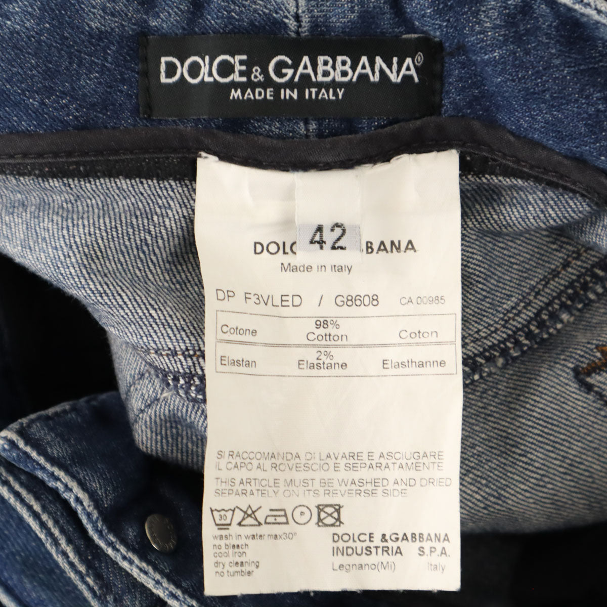 DOLCE&GABBANA ドルチェアンドガッバーナ イタリア製 ストレートデニムパンツ 42 ウォッシュブルー ジーンズ レディース