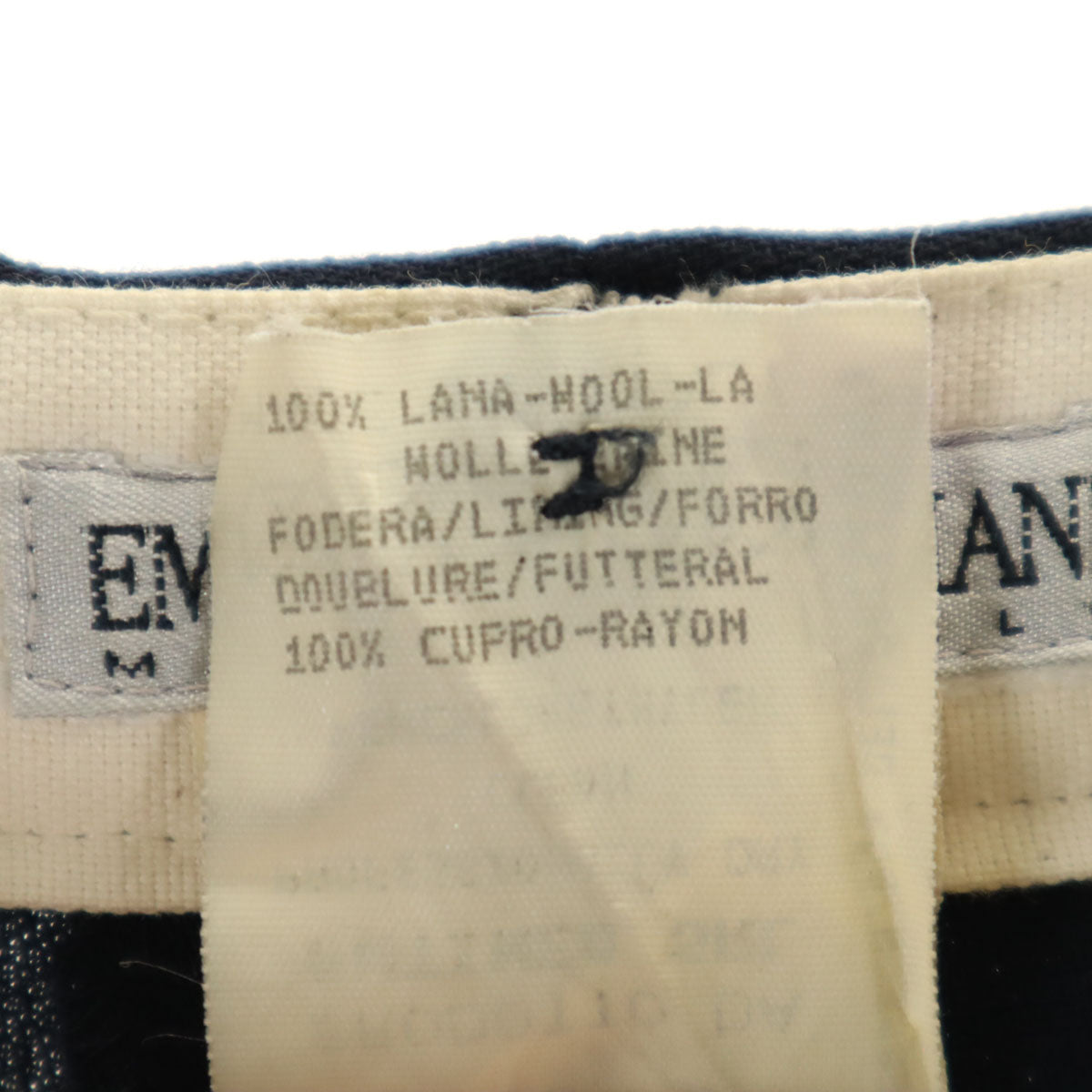 Emporio Armani エンポリオアルマーニ 90s イタリア製 オールド ハイウエスト テーパードパンツ 40 ネイビー タック レディース