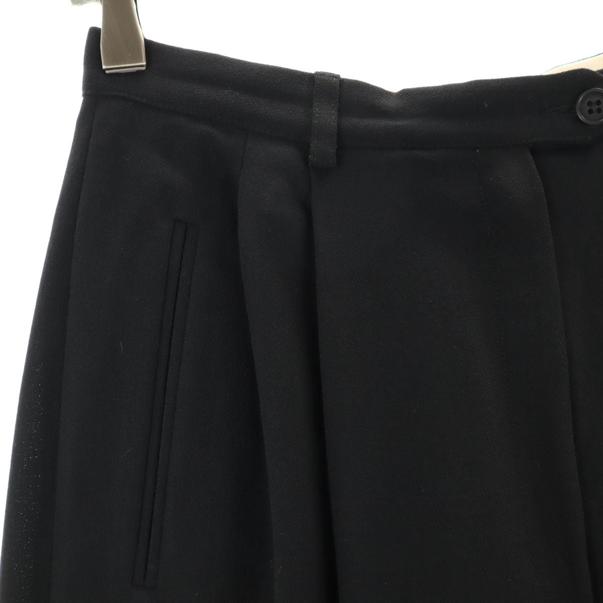 Emporio Armani エンポリオアルマーニ 90s イタリア製 オールド ハイウエスト テーパードパンツ 42 ブラック タック レディース