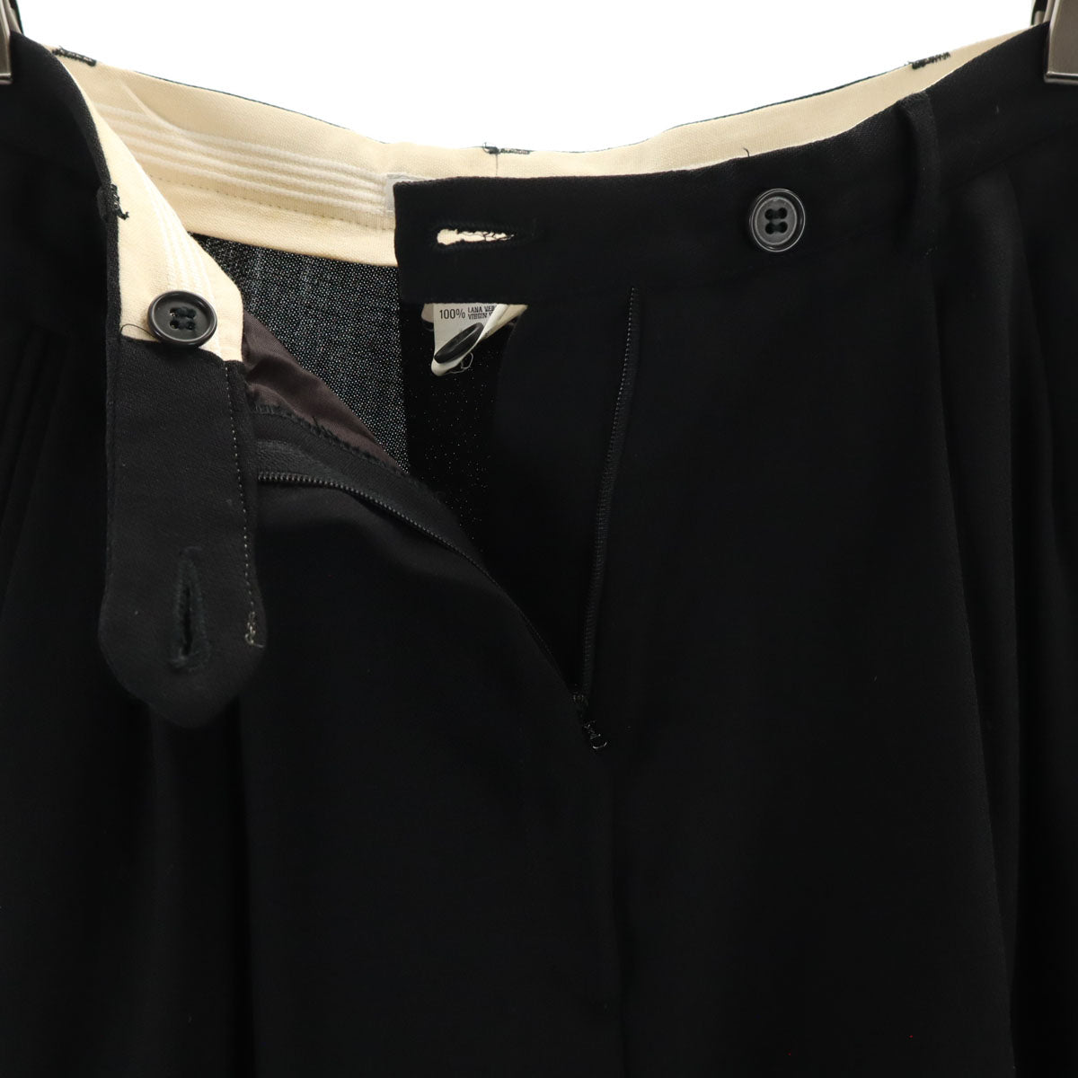 Emporio Armani エンポリオアルマーニ 90s イタリア製 オールド ハイウエスト テーパードパンツ 42 ブラック タック レディース