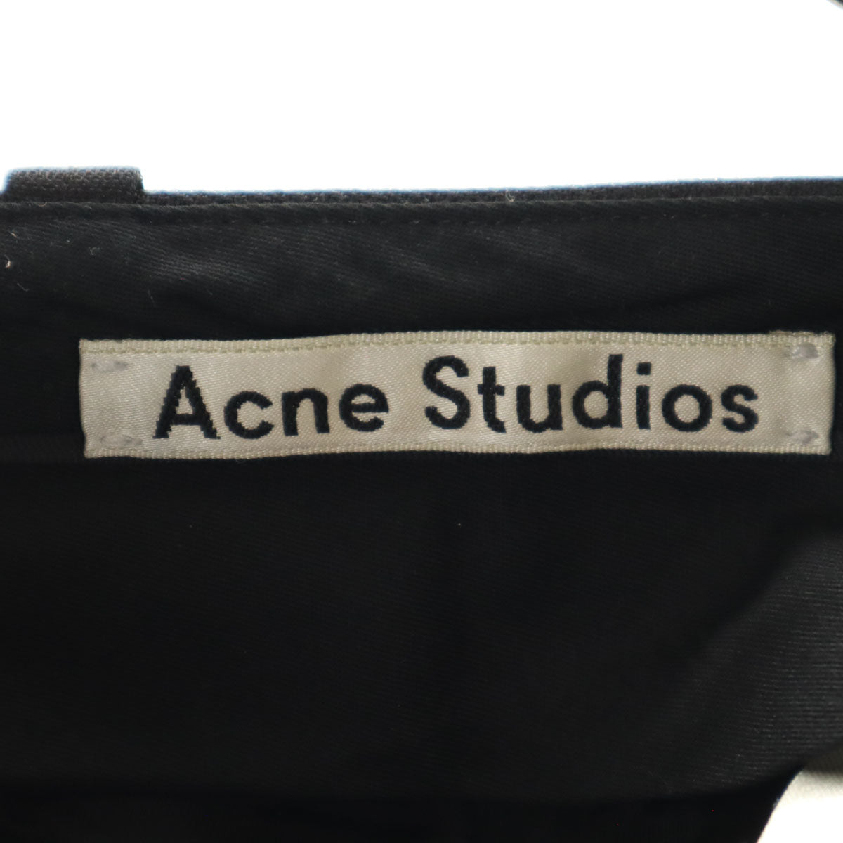 ACNE STUDIOS アクネストゥディオズ イタリア製 シルクブレンド アンクル丈 テーパードパンツ 34 ブラック系 レディース