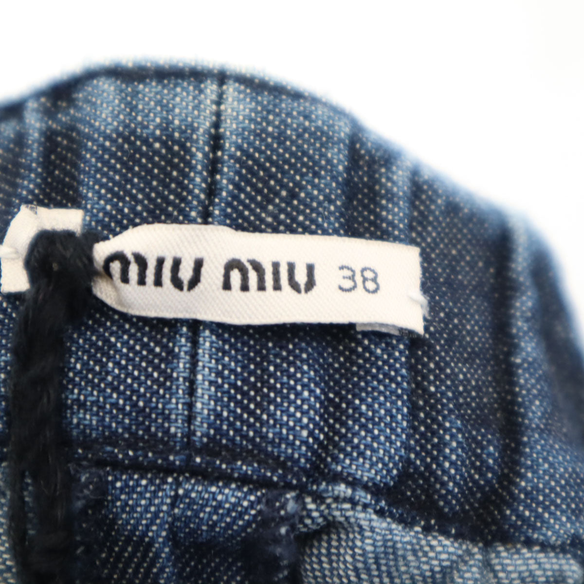 MIUMIU ミュウミュウ イタリア製 デニムライク イージー アンクルパンツ 38 ネイビー レディース