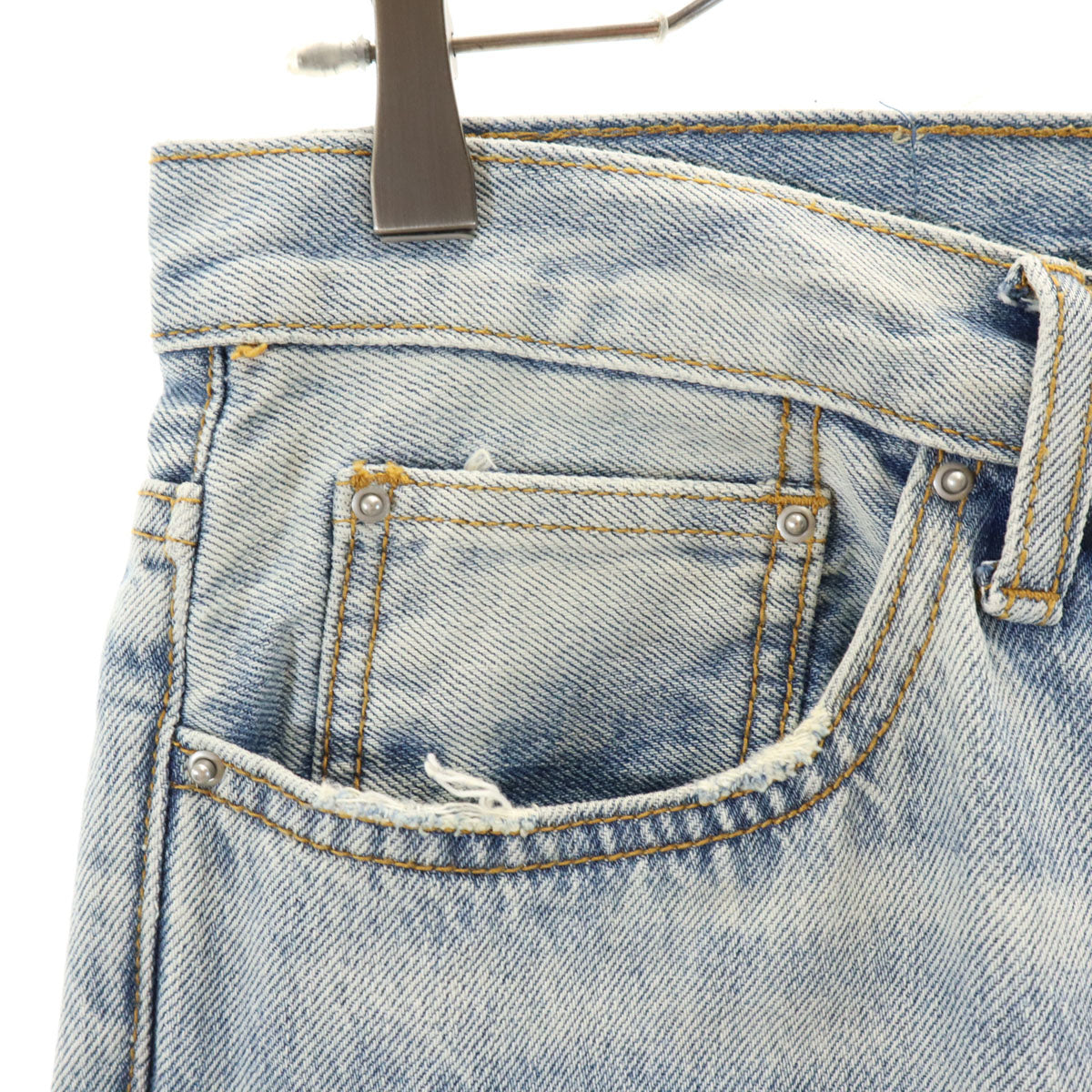 mnml ミニマル ダメージ加工 ストレートデニムパンツ w31 ジーンズ ボタンフライ メンズ