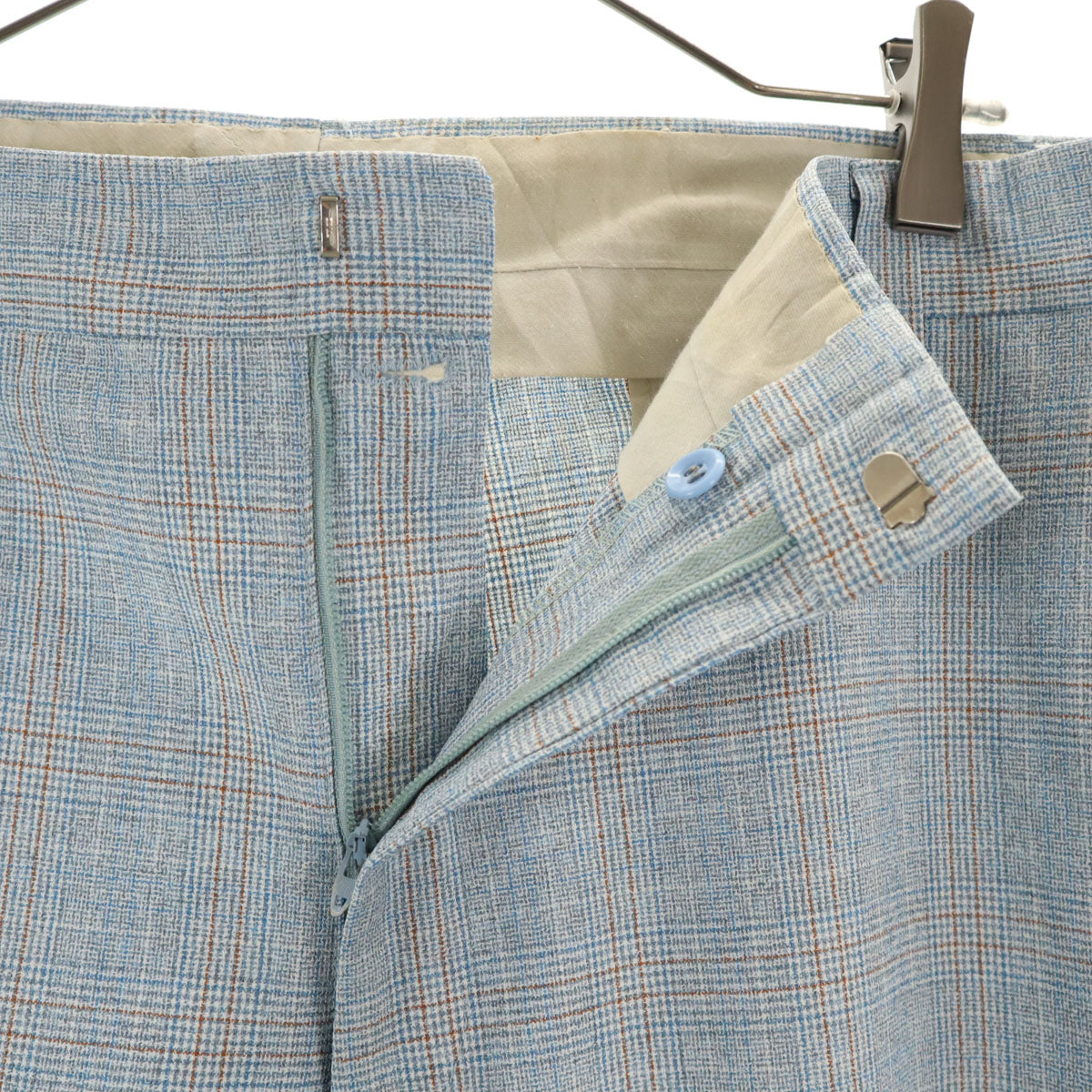 VINTAGE ヴィンテージ 70s 80s チェック柄 トラウザーズ パンツ ベージュ メンズ