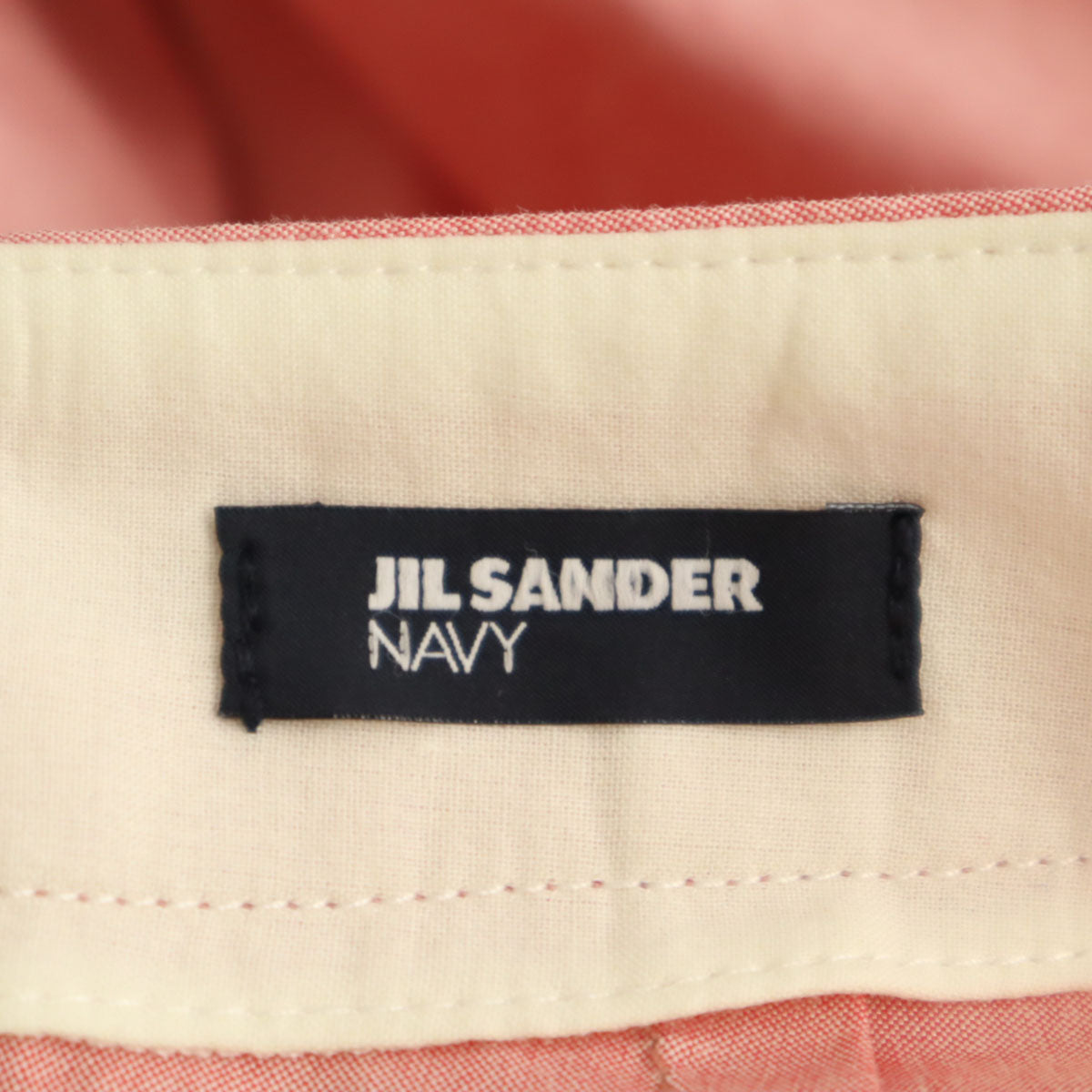 JIL SANDER ジルサンダー NAVY イタリア製 タック ストレッチ テーパードパンツ 32 ピンク レディース