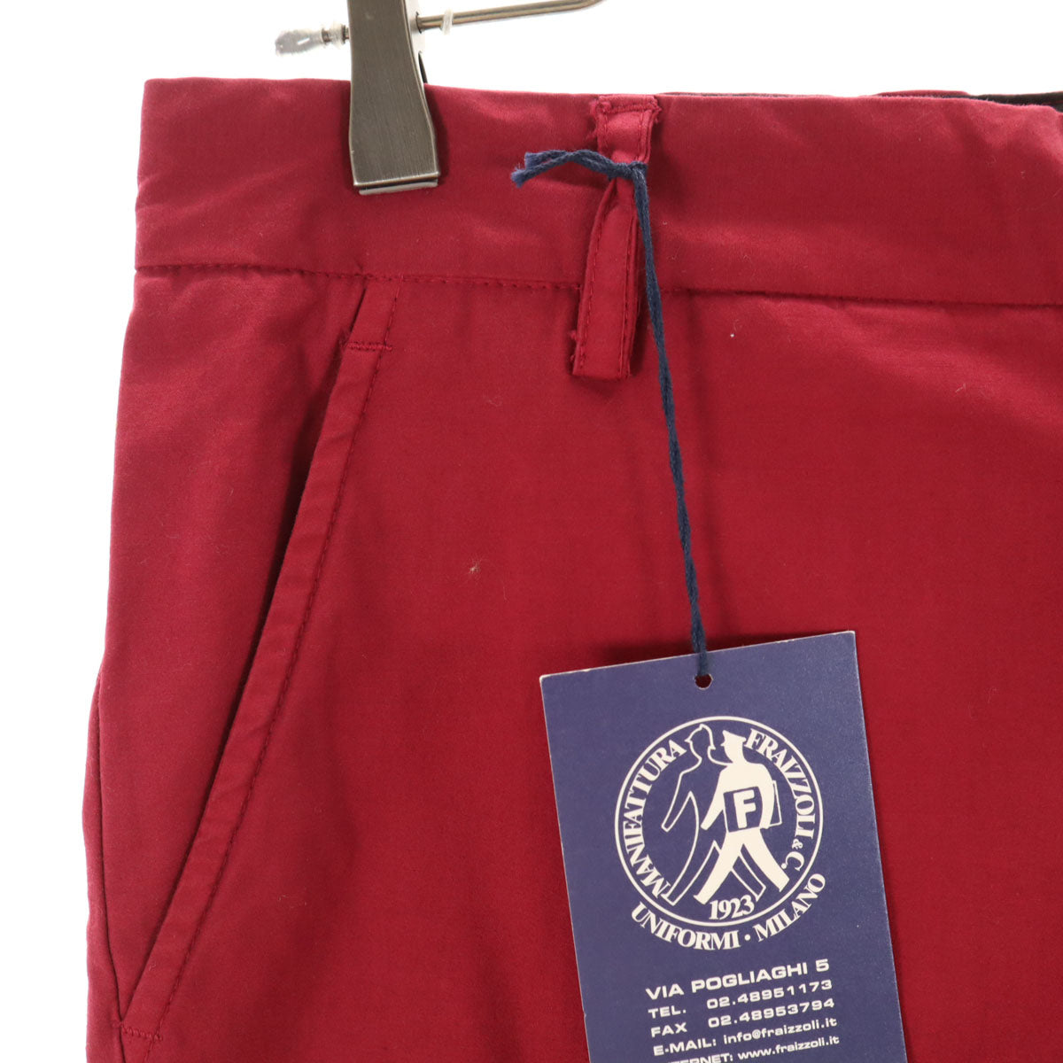 未使用 Fraizzoli フライツォーリ & C. MILANO イタリア製 ストレッチ ストレートパンツ 46 レッド系 聖林公司 メンズ