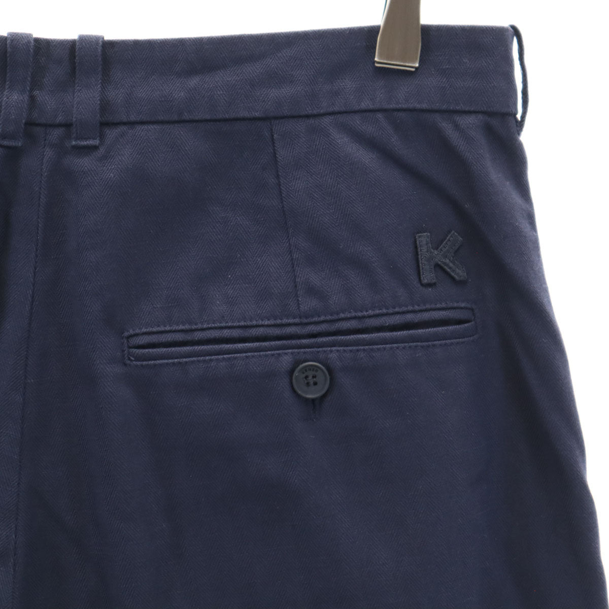 KENZO ケンゾー ヘリンボーン ワーク ワイドパンツ 40 ネイビー メンズ