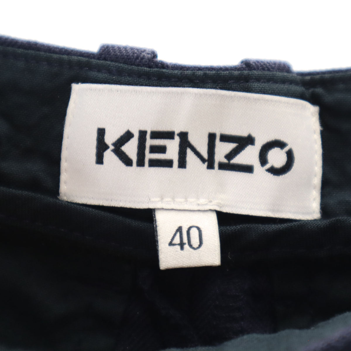 KENZO ケンゾー ヘリンボーン ワーク ワイドパンツ 40 ネイビー メンズ