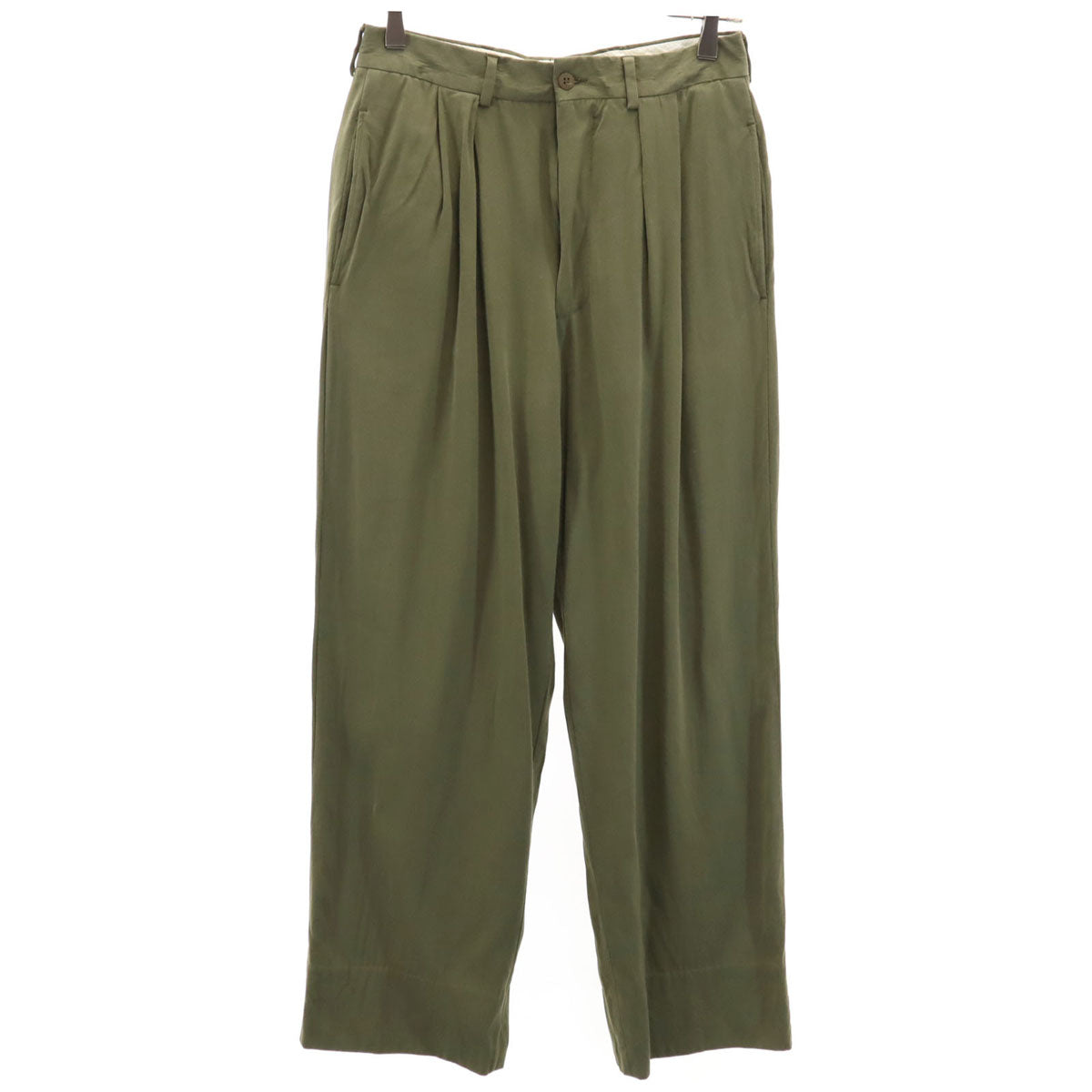 GIORGIO ARMANI ジョルジオアルマーニ イタリア製 タック パンツ 44 カーキ メンズ