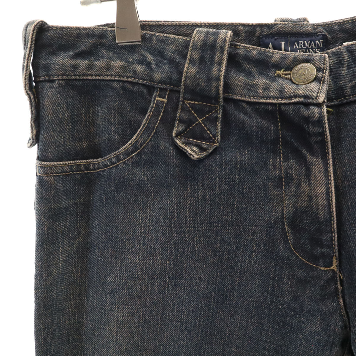 ARMANI JEANS アルマーニジーンズ イタリア製 INDIGO 003 ストレートデニムパンツ 42 インディゴ ジーンズ レディース